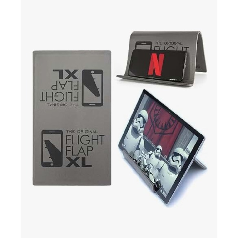 Flight Flap XL Gray Airplane Travel Tablet Phone Holder Folding Stand NEW NWT